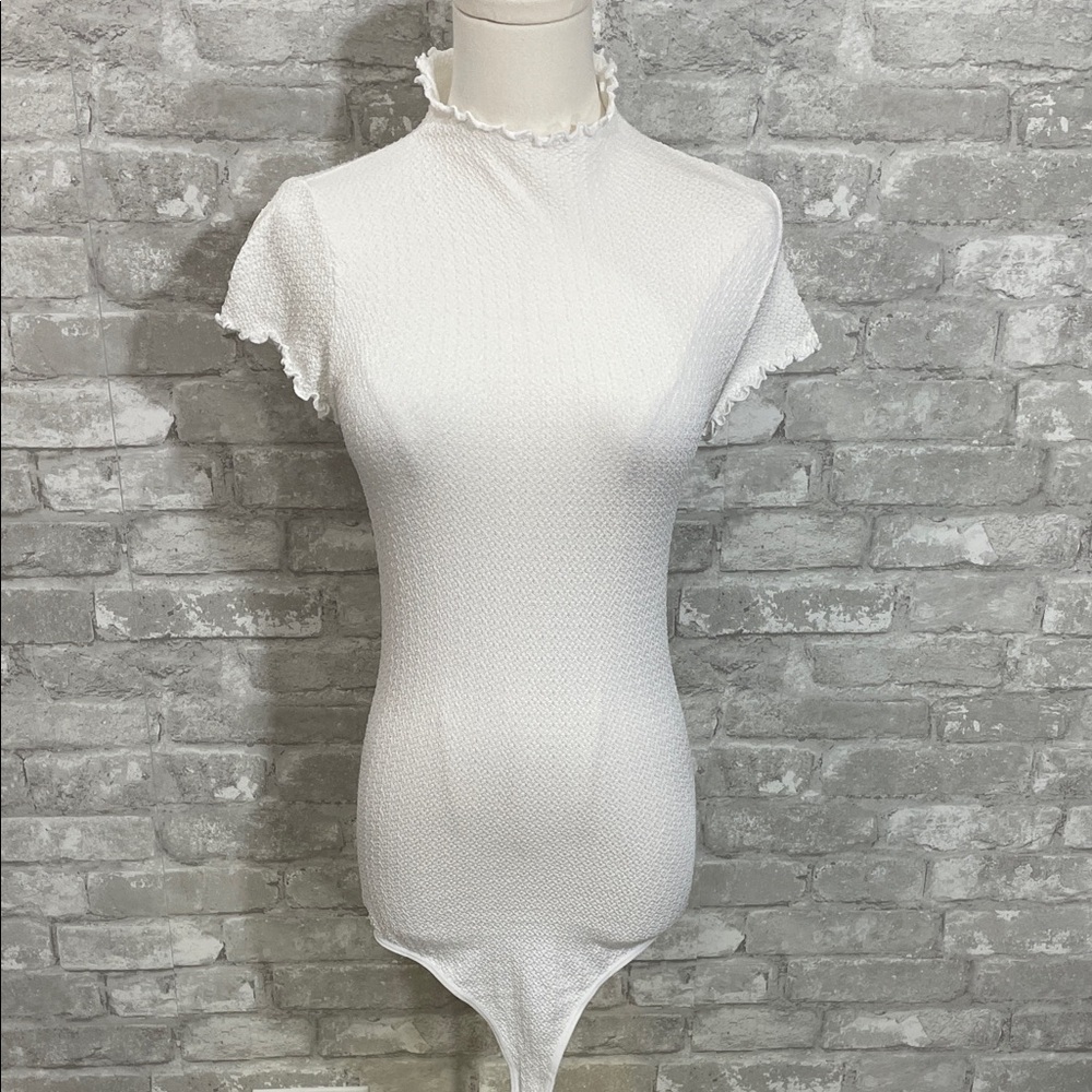Chelsea & Violet White Textured Bodysuit